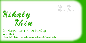 mihaly khin business card